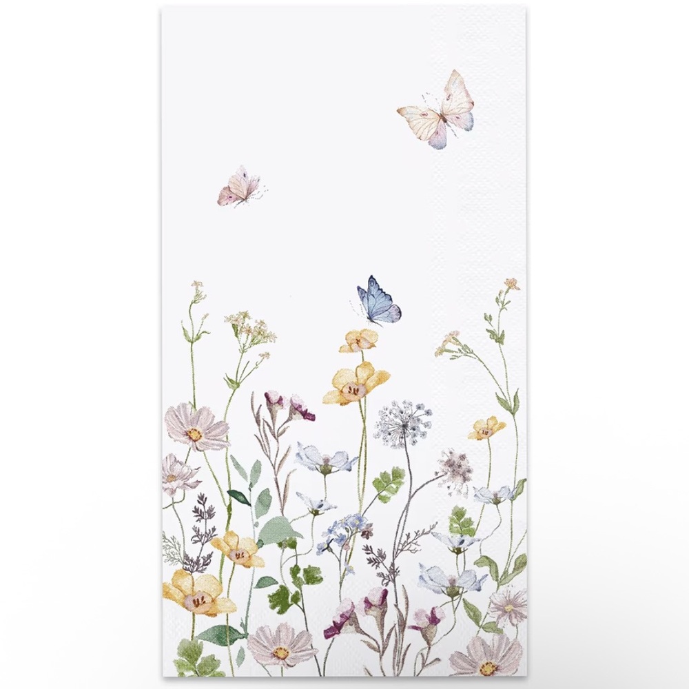 Floral and Butterfly Print Towel